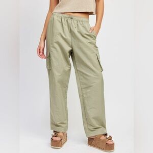 Emory Park Baggy cargo Trousers Sage Green Women’s size Small